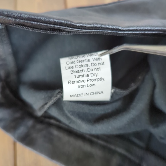 Princess Polly Black Faux Leather Cropped Ankle High Rise Pants - Picture 11 of 11